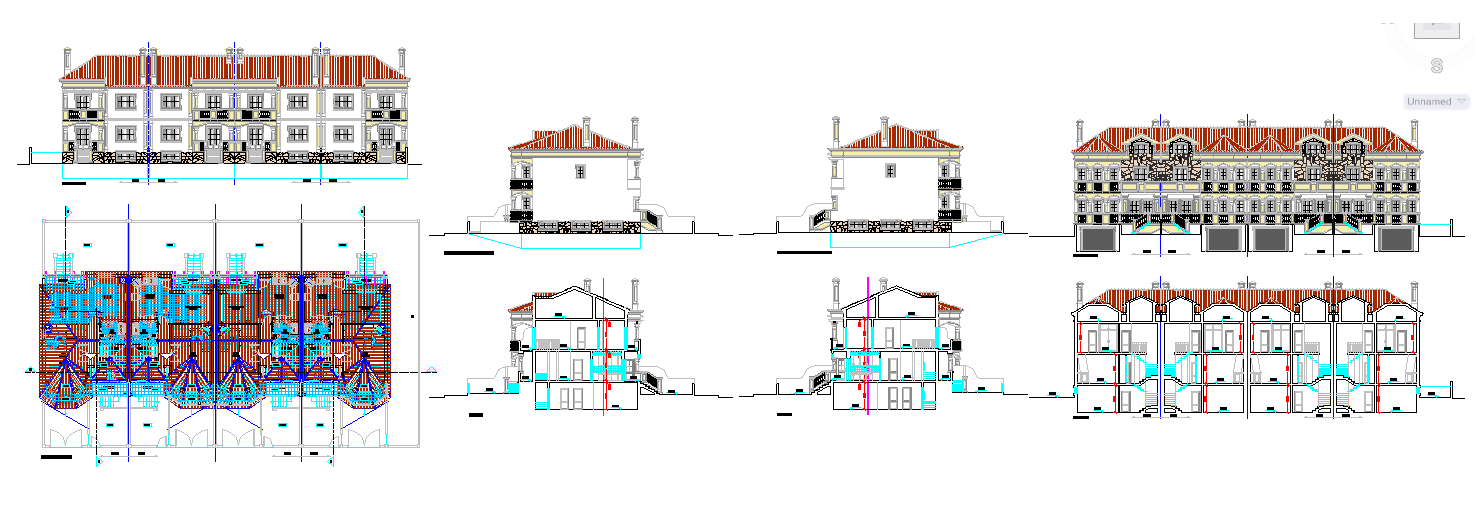 Modern Bungalows Project DWG File with Floor Plan and Elevation Design