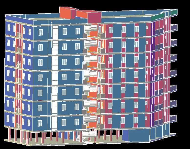3D Apartment CAD Drawing in AutoCAD for Modern Architecture Design