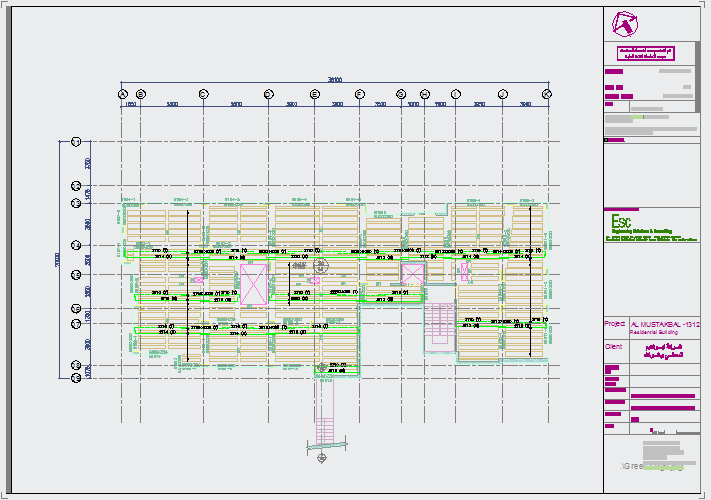 Framing plan of residential building
