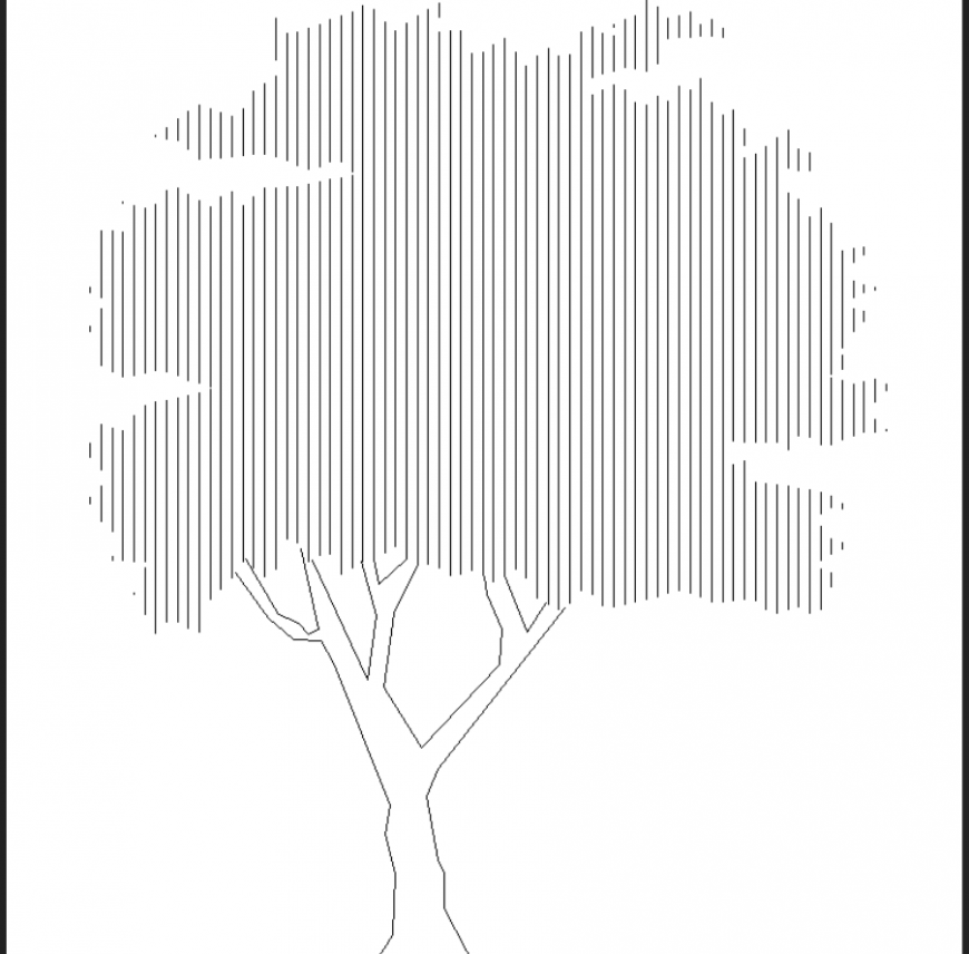 Deciduous tree plan detail dwg file.