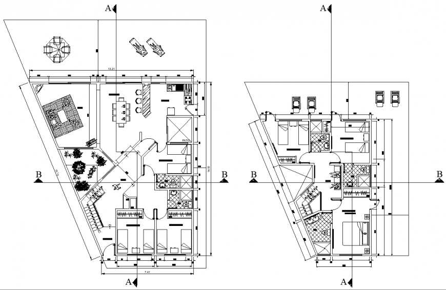 Deck house drawing in dwg file.