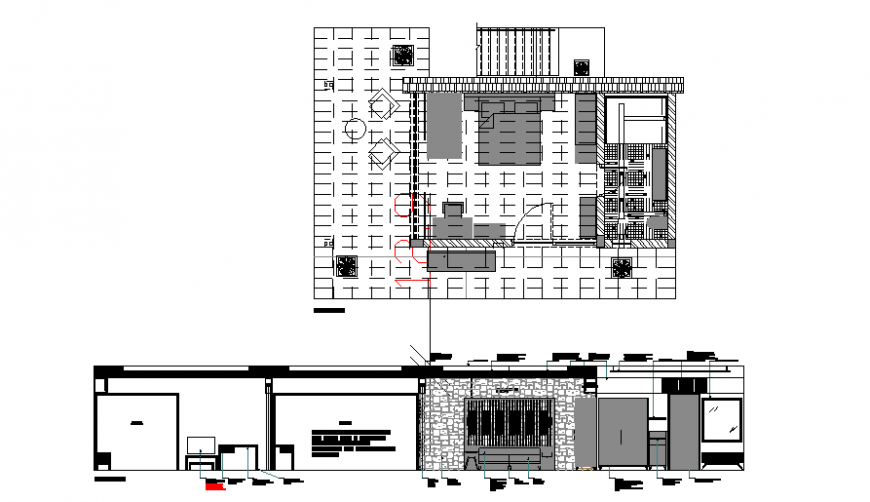 Deck house plan drawing in dwg file.