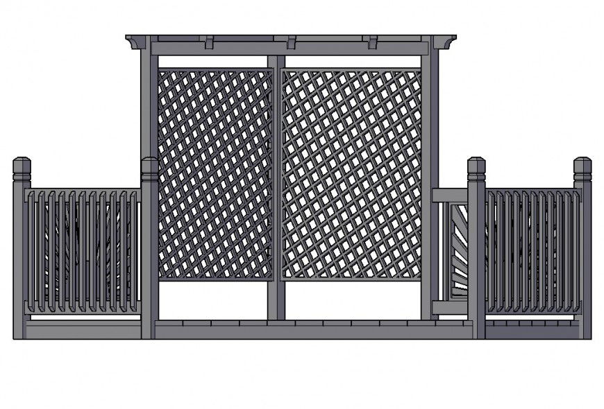 Decking structure detail 3d model layout CAD block autocad file
