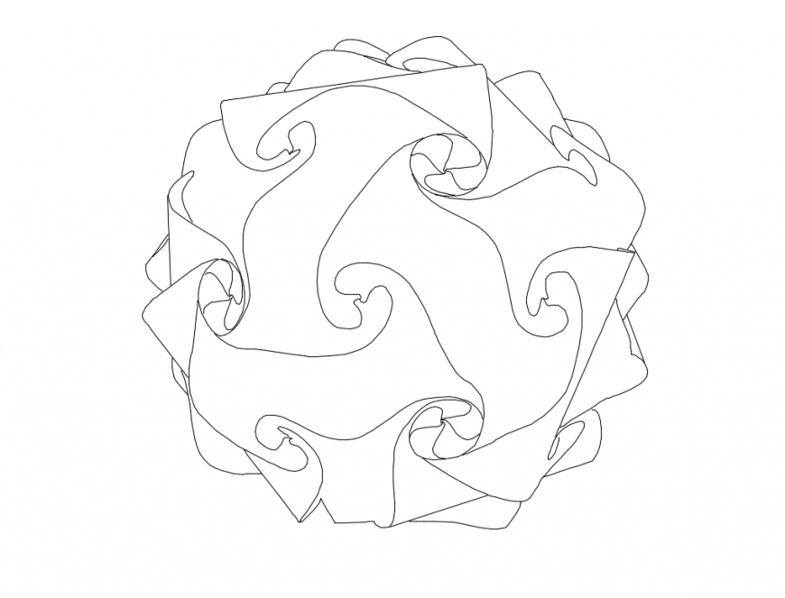 Decorative flake from earth interior symbol cad drawing details dwg file