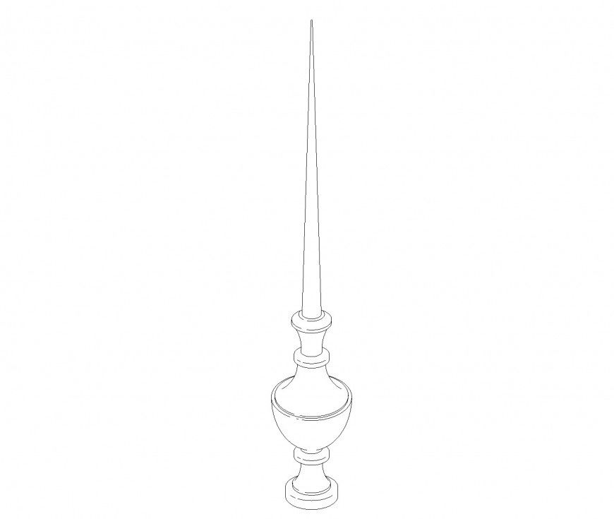 Decorative roof finial autocad file