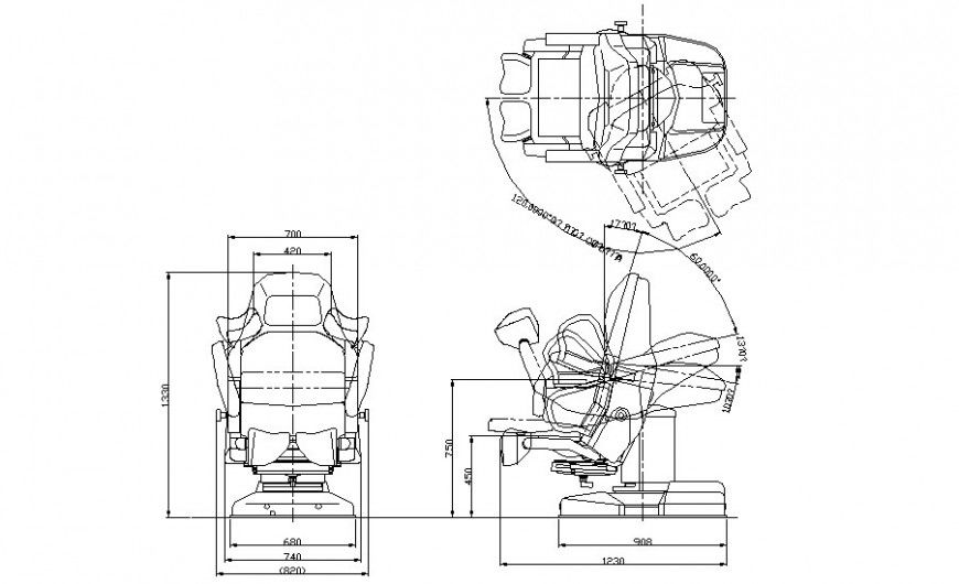 Dental chair detail elevation 2ddrawing in autocad software