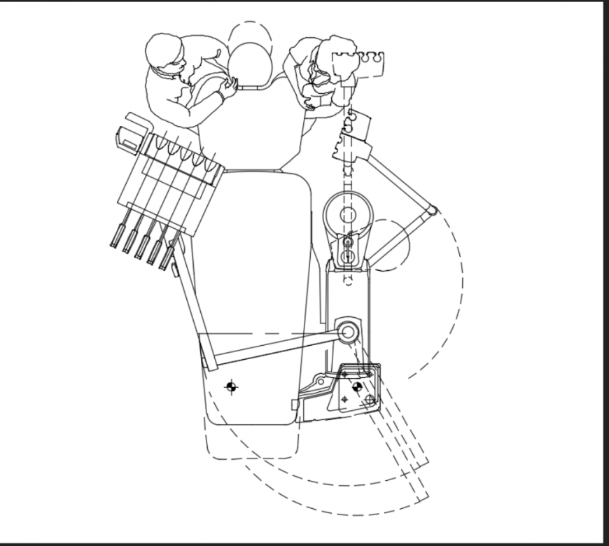 Dental clinic accessories details top view dwg file