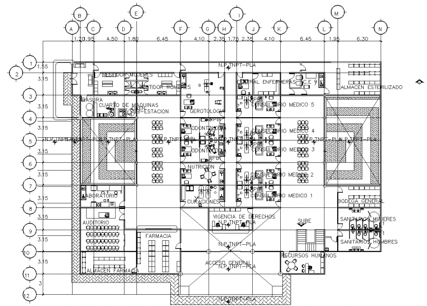 Dental clinic and collage working layout plan in dwg AutoCAD file.