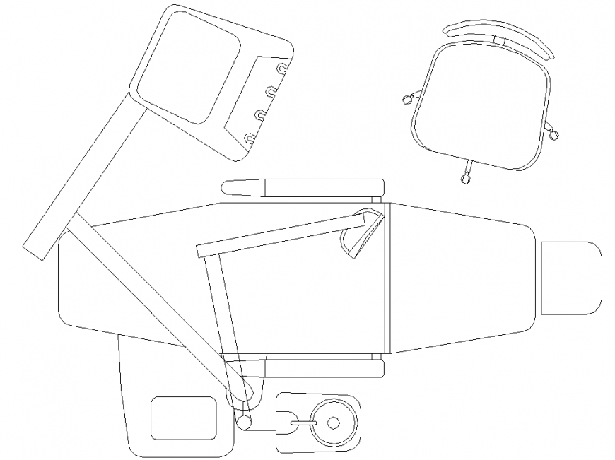 Dental clinic chair plan drawing in dwg AutoCAD file.