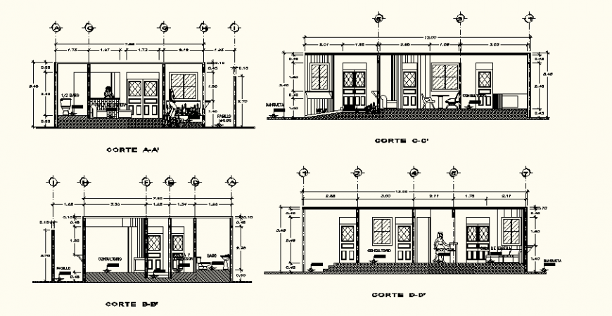 Dental clinic detail elevation drawing in dwg AutoCAD file.