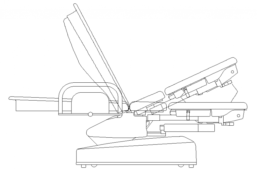 Dental clinic furniture blocks side view cad drawing details dwg file
