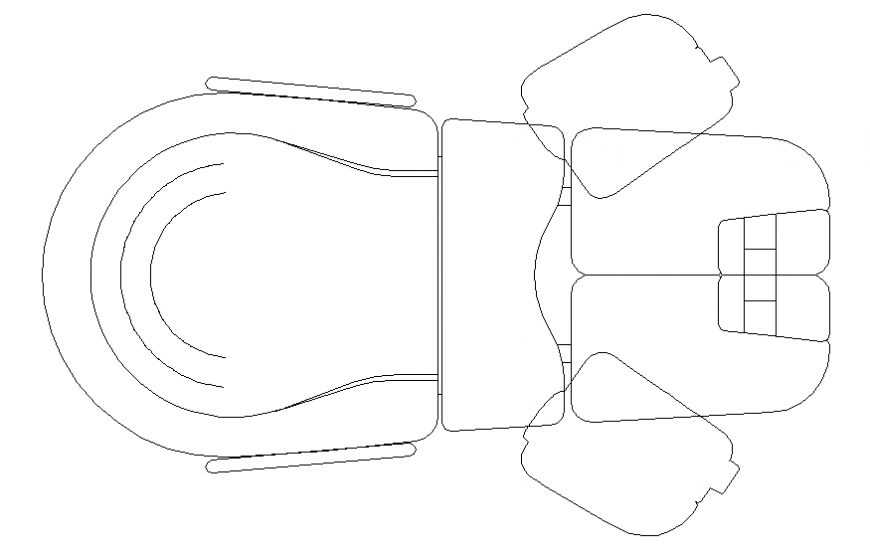 Dental clinic furniture top view cad block details dwg file