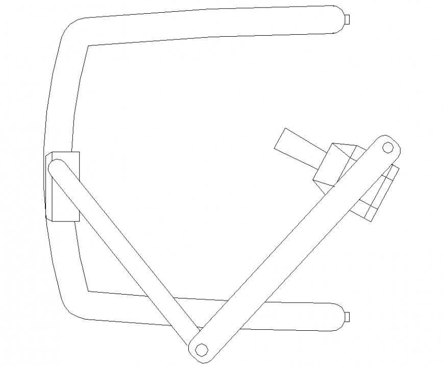 Dental light arm top view plan drawing in dwg AutoCAD file.