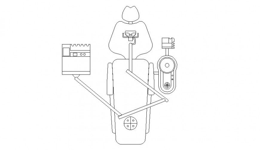 Dentist’s clinic equipment detail plan in AutoCAD file.