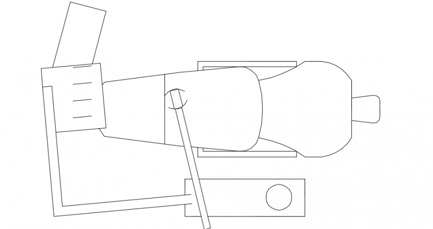Dentist chair top view plan detail 2d dwg file