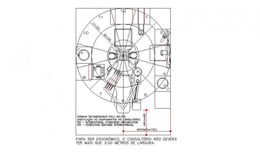 Dentist ergo plan detail dwg file