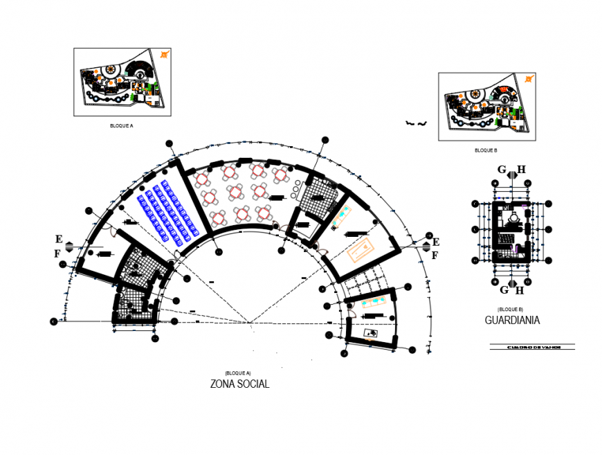 Departmental layout plan details of five star hotel cad drawing details dwg file