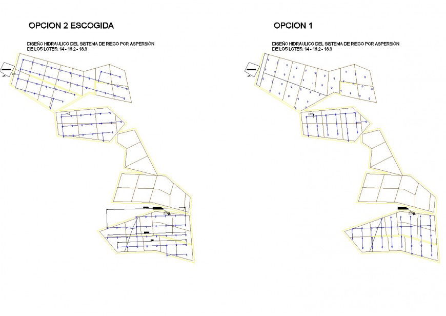 Design of a sprinkler system plan dwg file