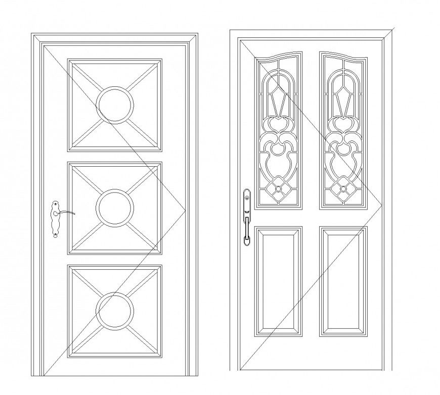 Design of Aluminum door CAD blocks dwg file
