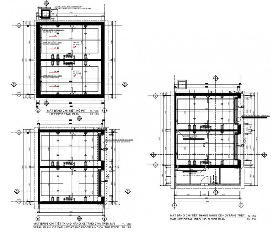 Design of car lift drawing in autocad