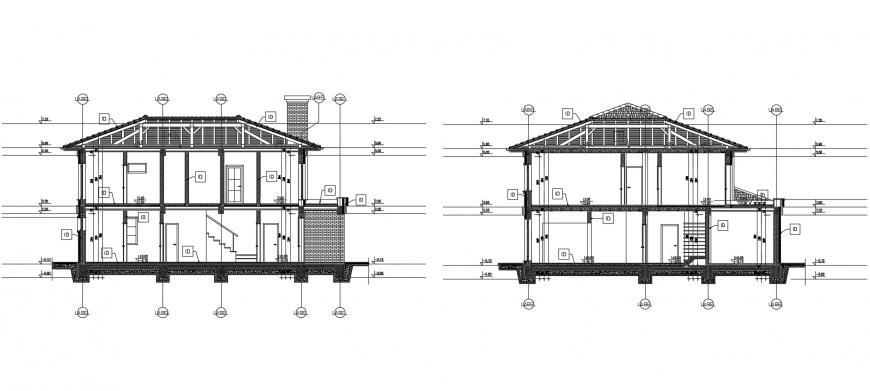 Design with architecture view of housing section dwg file