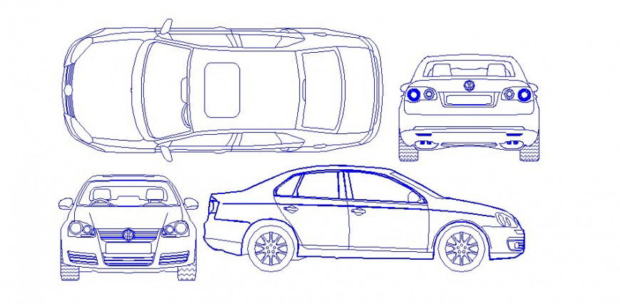Designer car different vehicle block in AutoCAD