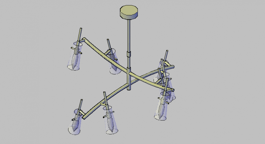 Designer Ceiling Light detail 3d drawing autocad file