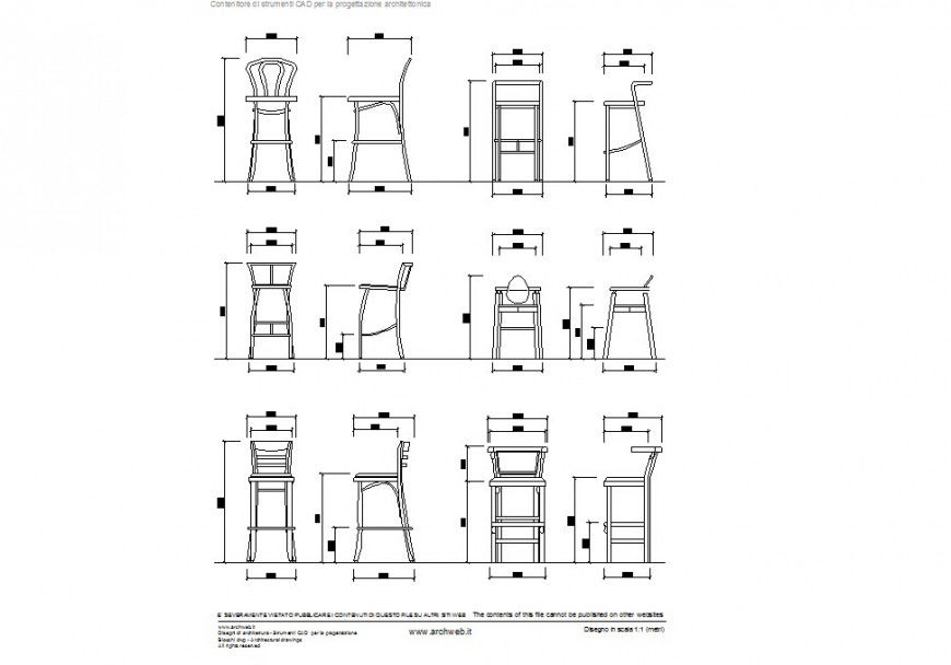 Designer chair details dwg file