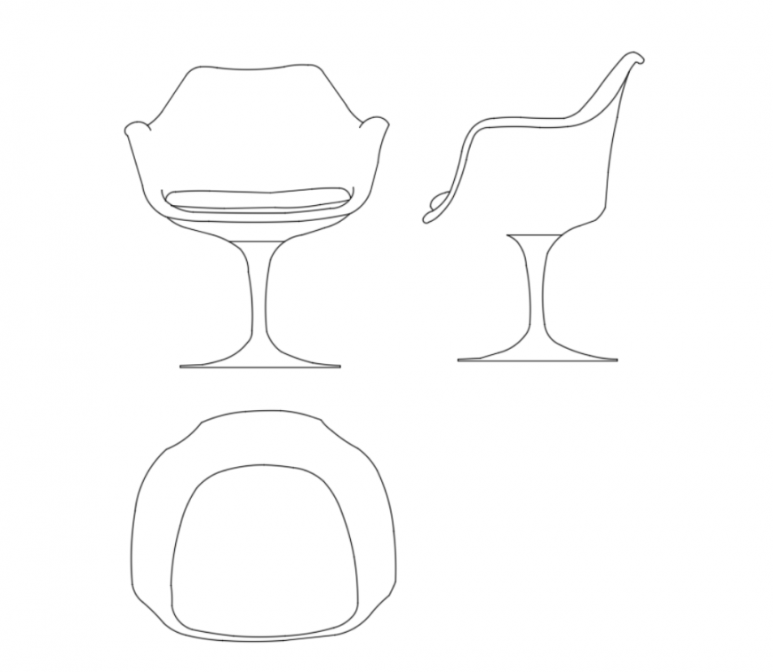 Designer chairs cad block design dwg file