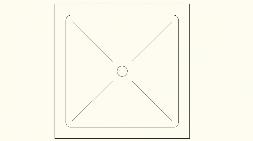 Designer rectangular shape Sink elevation and plan autocad file