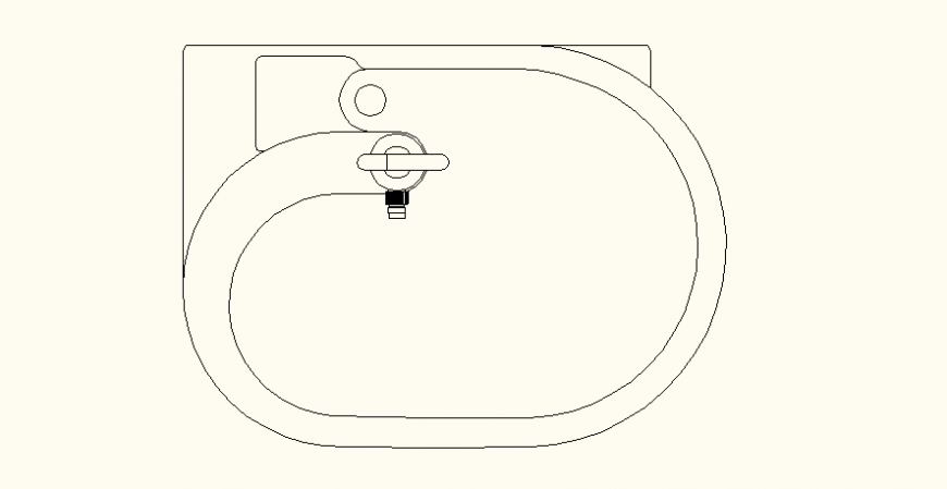 Designer sink detail elevation and plan autocad file