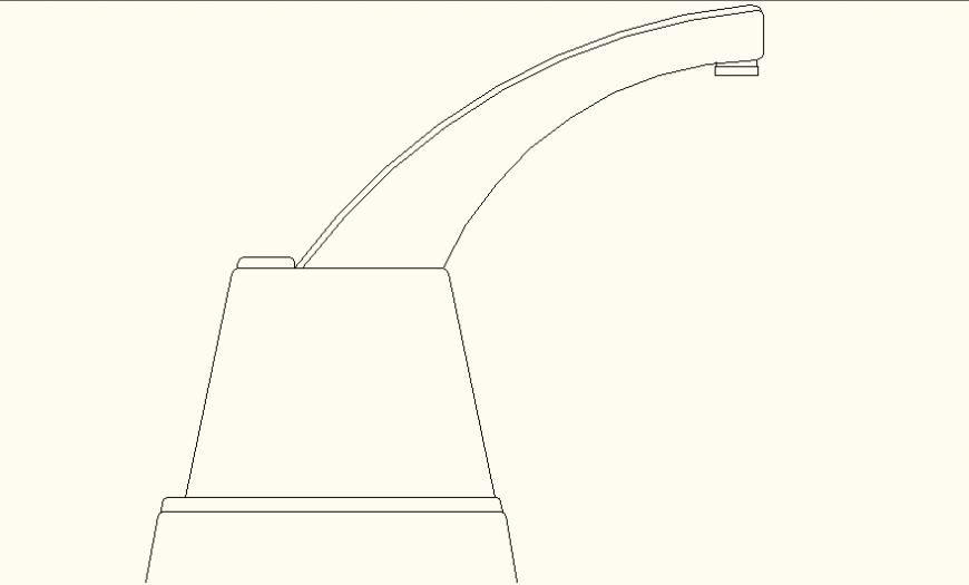 Designer Tap detail elevation and plan dwg file