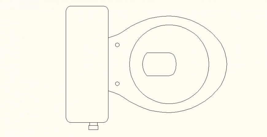 Designer toilet detail elevation and plan layout file