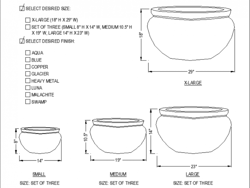 Desired pot plan with detailed dwg file.