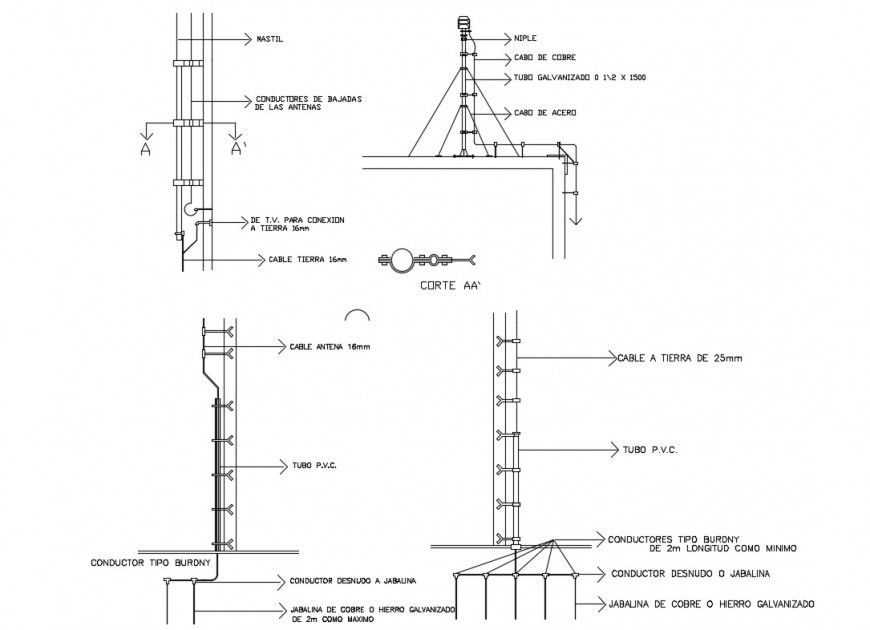 Detail 2d construction block layout file in dwg format