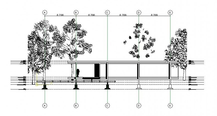Detail 2d construction block section layout file in autocad format