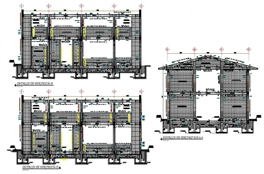 Detail 2d construction blocks of foundation footing units layout file in autocad format