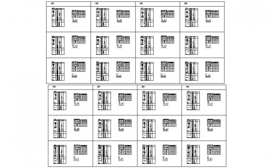 Detail 2d drawing of RCC structural block in dwg format