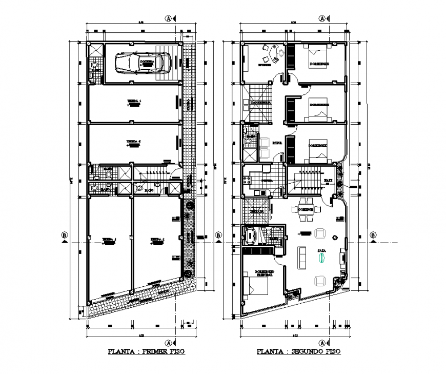 Detail 2d plan of residential housing block layout file in dwg format