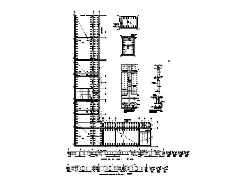 Detail 2d reinforced concrete cement (RCC) structure layout autocad file
