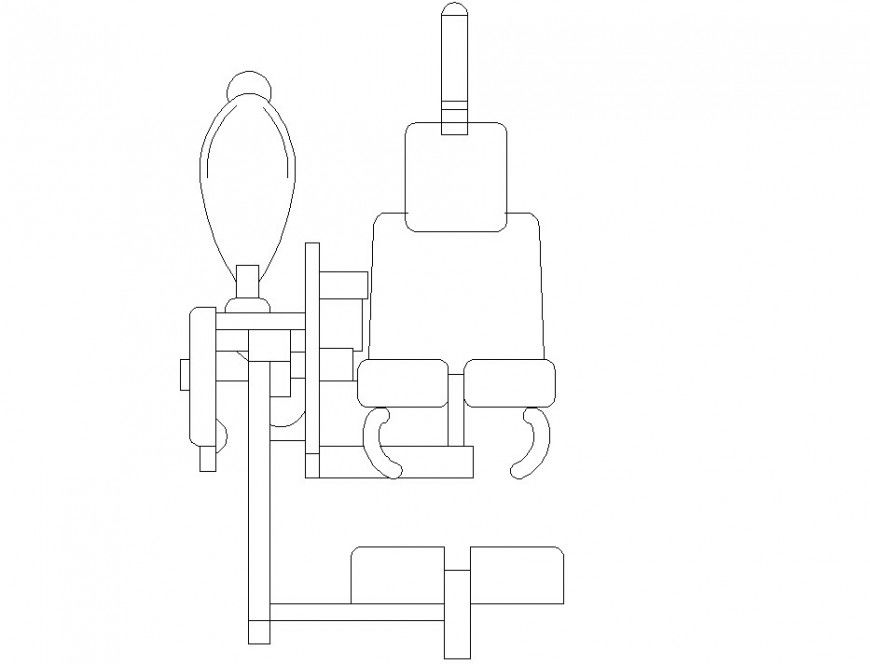 Detail 2d view CAD gym equipment block of leg extension machine layout file in dwg format