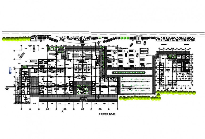 Detail 2d view layout plan of airport terminal building Autocad file