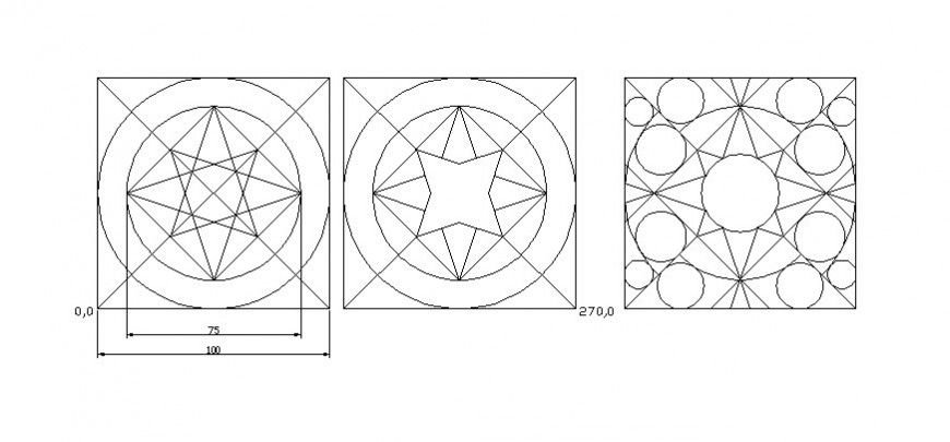 Detail 2d view of design interior block dwg file