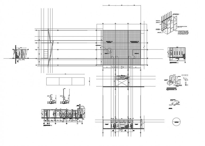 Detail 2d view of the construction unit layout file in autocad format