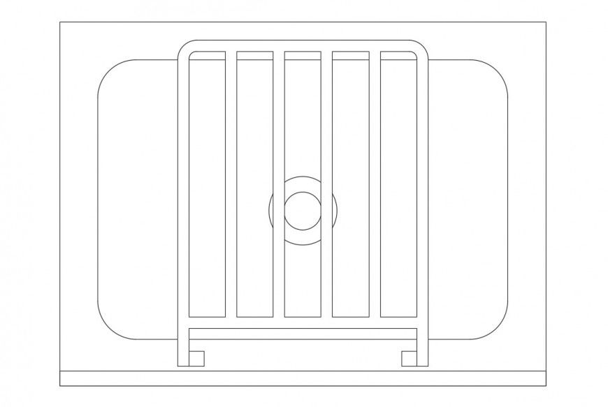 Detail 2d view of wash-basin unit CAD sanitary block autocad file