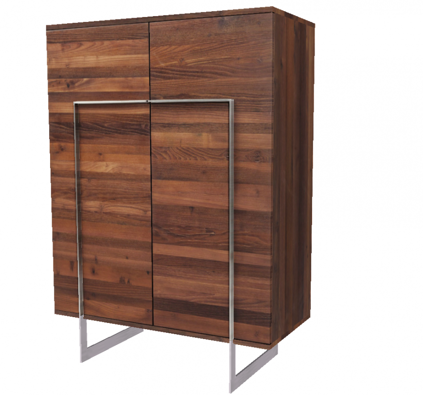 3D Cabinet Drawing with All Side Views in SKP Format