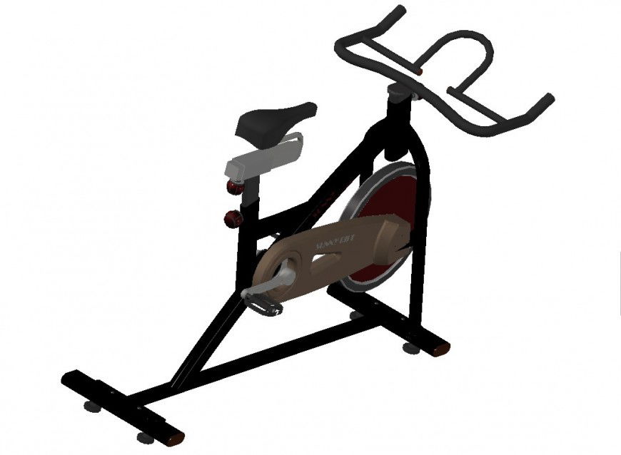 Detail 3d model of bicycle detail CAD gym equipment units autocad file