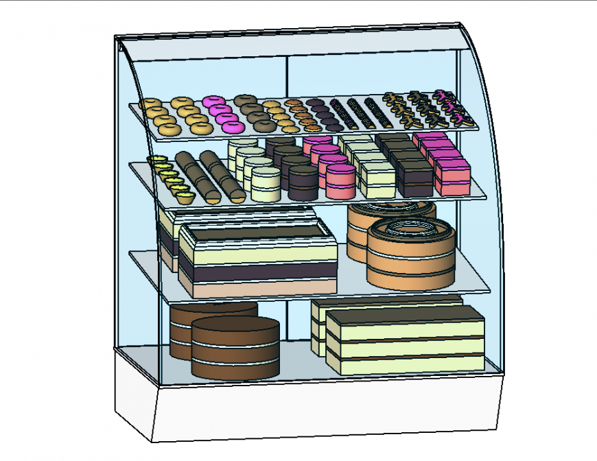 detail 3d model of restaurant furniture blocks of the display unit sketch-up file