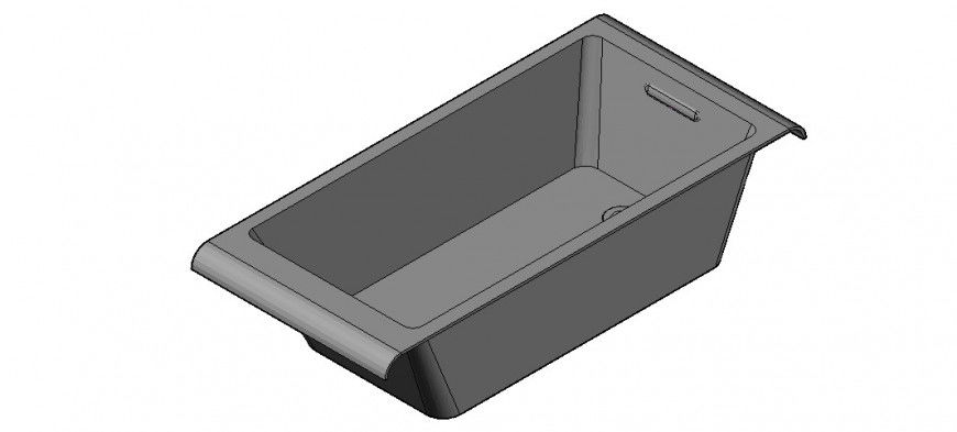 Detail 3d model of sanitary bathroom block of bathtub layout file in autocad format