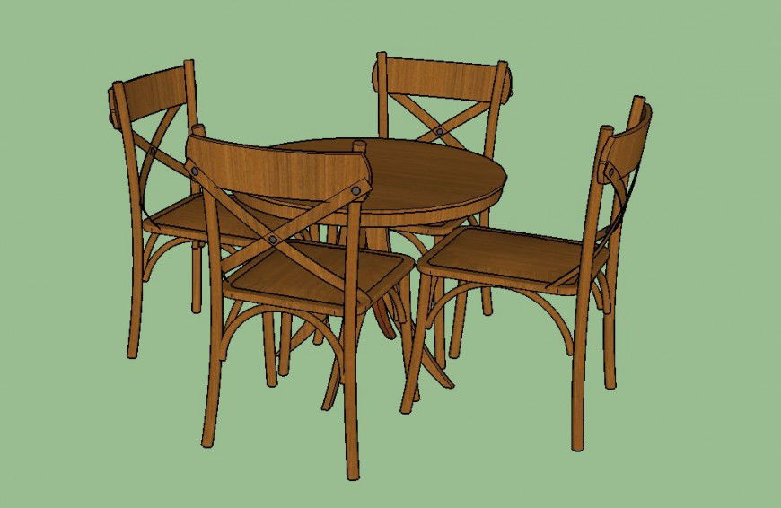 Detail 3d model of small table and chair layout furniture block sketch-up file